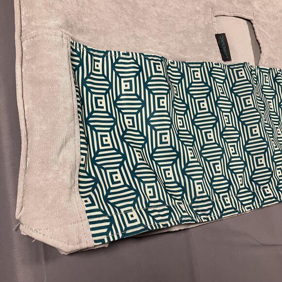 Lovesac Pillow Cover Geometric Pattern Gray Blue Large 33x27 Replacement Velour - Picture 3 of 16